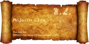 Mojszin Liza névjegykártya